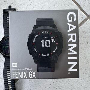 Garmin Fenix 6X Pro GPS Watch - Black and White Display